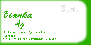 bianka ag business card